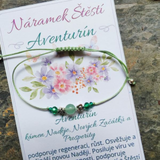 Shamballa náramek pro štěstí s Aventurínem