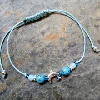 Shamballa náramek s Tyrkenitem a delfínkem pro Štěstí a rovnováhu