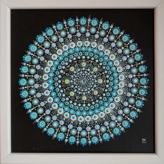 Mandala "Neivellie" - tečkovaná mandala vnitřního Klidu, Harmonie a Lehkosti