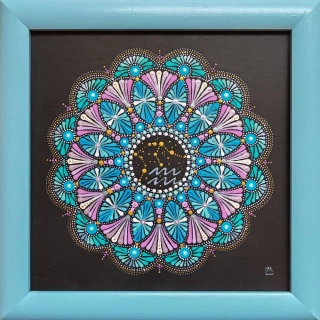 Vodnář - tečkovaná mandala znamení zvěrokruhu