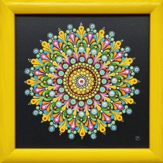 Mandala "Jariené" - tečkovaná mandala Probuzené jaro