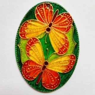 "Motýlci" - malovaná vitráž do okna, krásný Suncatcher