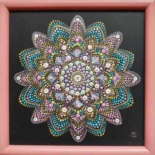 Mandala "Maweriell" - tečkovaná mandala lehkosti, Klidu a Harmonie