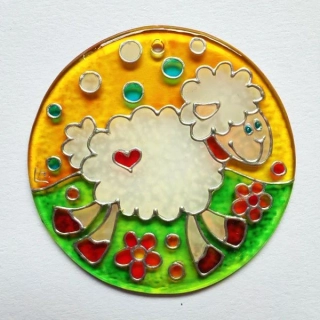 Ovečka k zavěšení do okna - Suncatcher