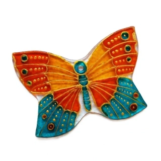 Motýlek k zavěšení do okna - malovaná vitráž (Suncatcher)